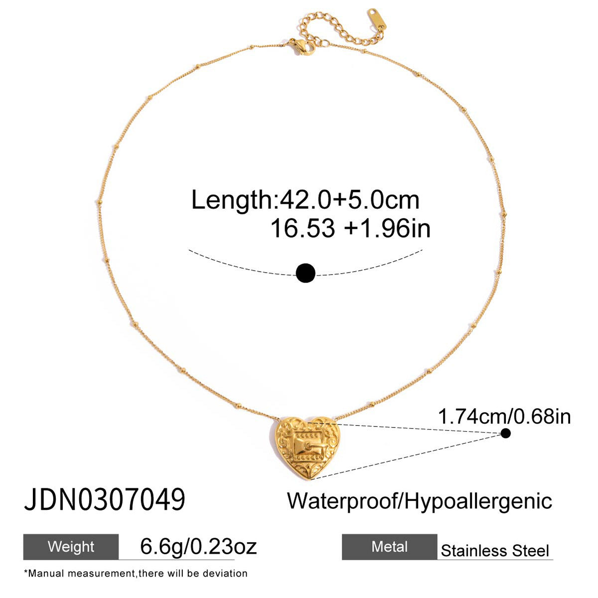 Gold Multi-Style Heart Pendant Necklace Set - CZ Gem Pearl Chain Statement Jewelry for Women