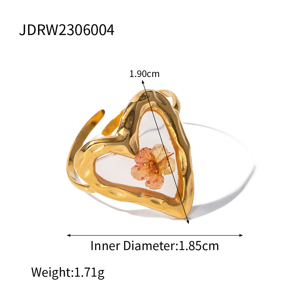 18k Gold/Silver Tone 3D Statement Ring Set - Colorful Gem Accents | INS-Style Stackable Daily/Brunch Finger Jewelry for Women
