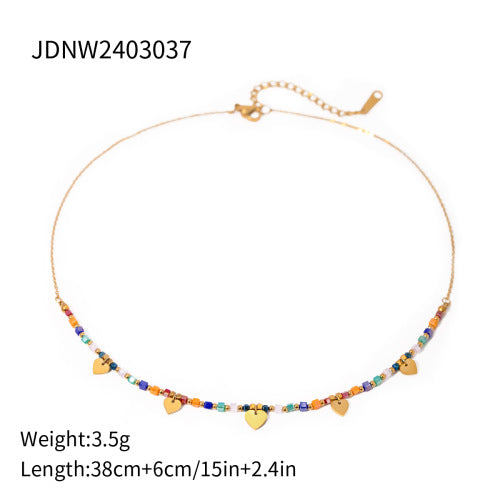 Gold Layered Boho Necklaces Set - Flower/Colorful Gem/Starfish/Pearl Charms | Summer Casual Statement Jewelry for Women