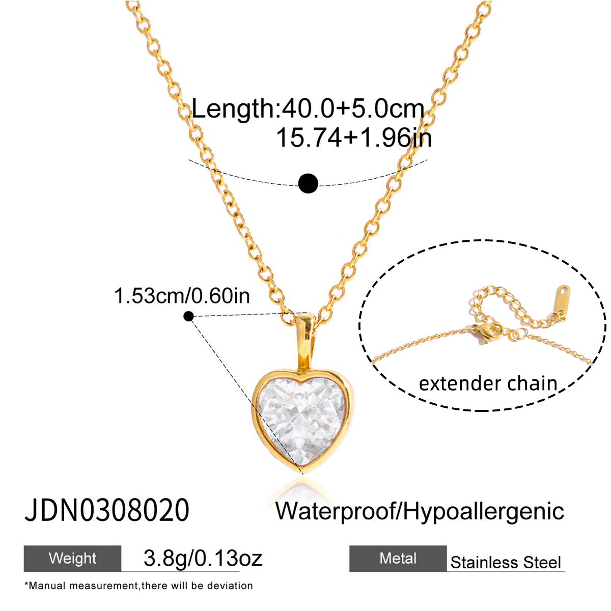 Gold Multi-Style Heart Pendant Necklace Set - CZ Gem Pearl Chain Statement Jewelry for Women