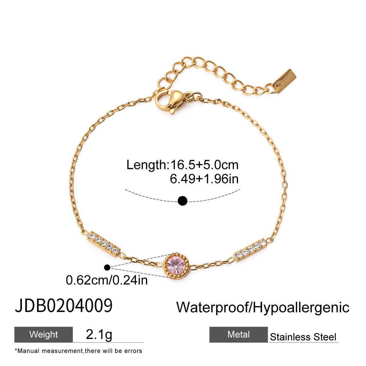 Gold Multi-Layer Bracelet Set - Pink Gem & Butterfly Charm, Sparkly Rhinestone Accents | Glam Statement Wrist Stack for Women (Daily/Party/Casual Wear)