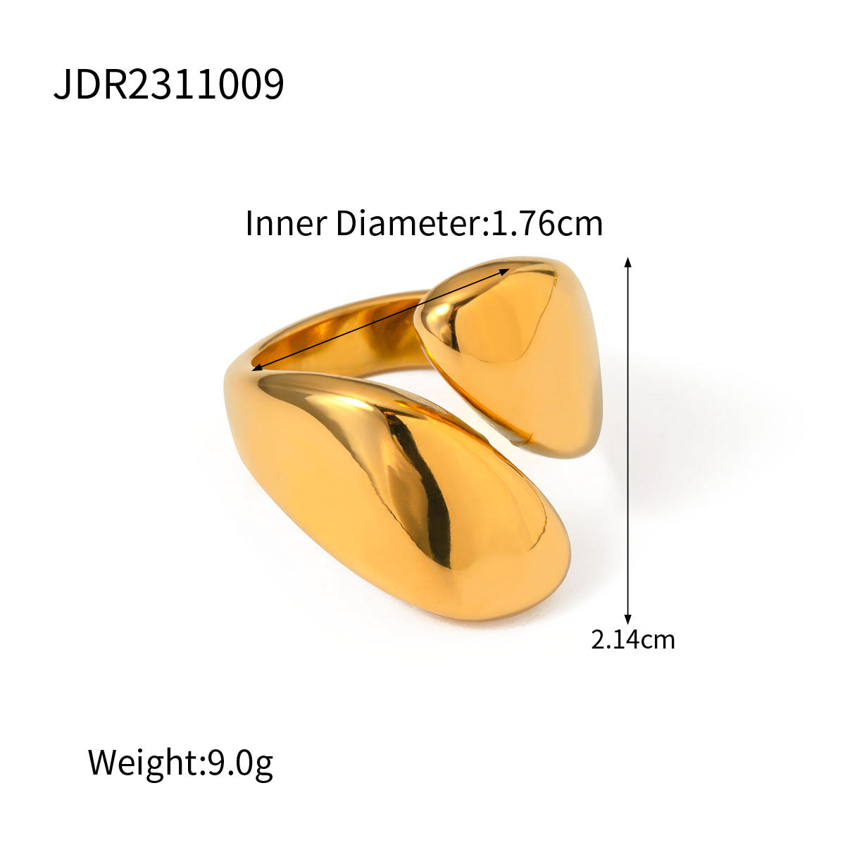 Bold INS-Style Chunky Statement Rings for Women | 18K Gold-Plated Stainless Steel Heart & Abstract Cocktail Rings | Trendy Luxury Fashion Jewelry for Daily Wear & Party Outfits (Assorted Eye-Catching Designs)
