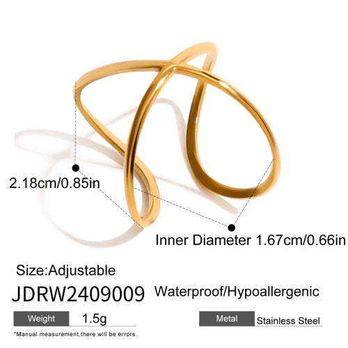 Gold Modern Bold Ring Set - Sculpted Multi-Drop & Oversized Glossy Finger Jewelry for Women (Daily/Brunch/Casual Statement Wear)