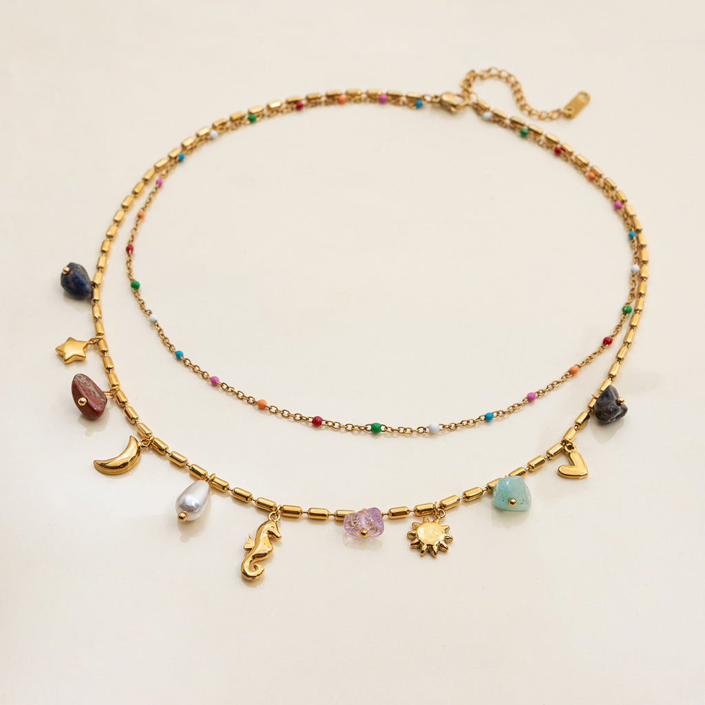 Gold Irregular Frame Baroque Pearl Jewelry Set - Necklace, Ring & Earrings | Organic Luxury Statement Accessories for Women (Daily/Brunch/Formal Wear)