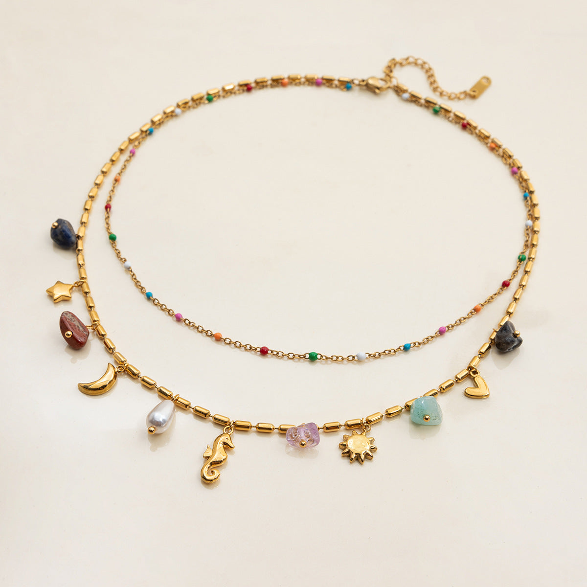 Gold Irregular Frame Baroque Pearl Jewelry Set - Necklace, Ring & Earrings | Organic Luxury Statement Accessories for Women (Daily/Brunch/Formal Wear)