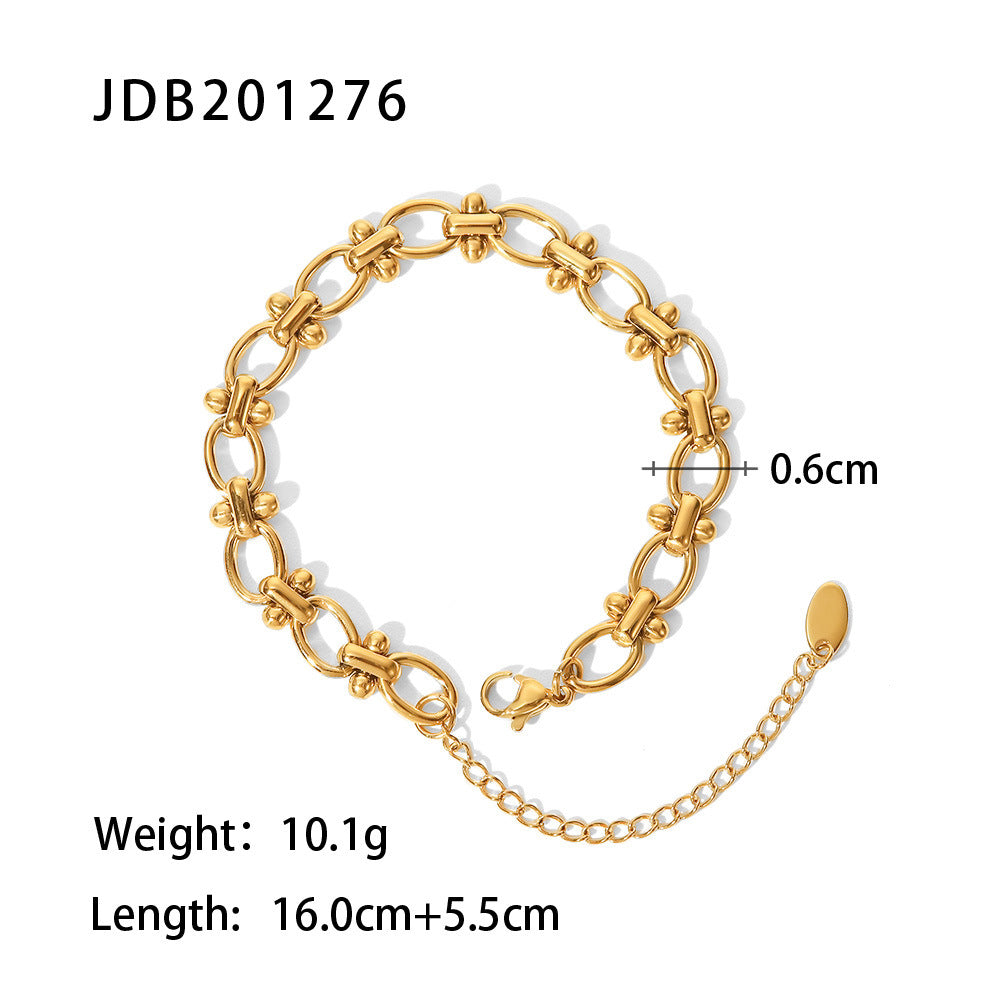 Gold & Silver Multi-Chain Bracelet Set - Oval/Twist/Link Chain Designs | Modern Layered Wrist Jewelry for Women (Daily/Brunch/Casual Wear)