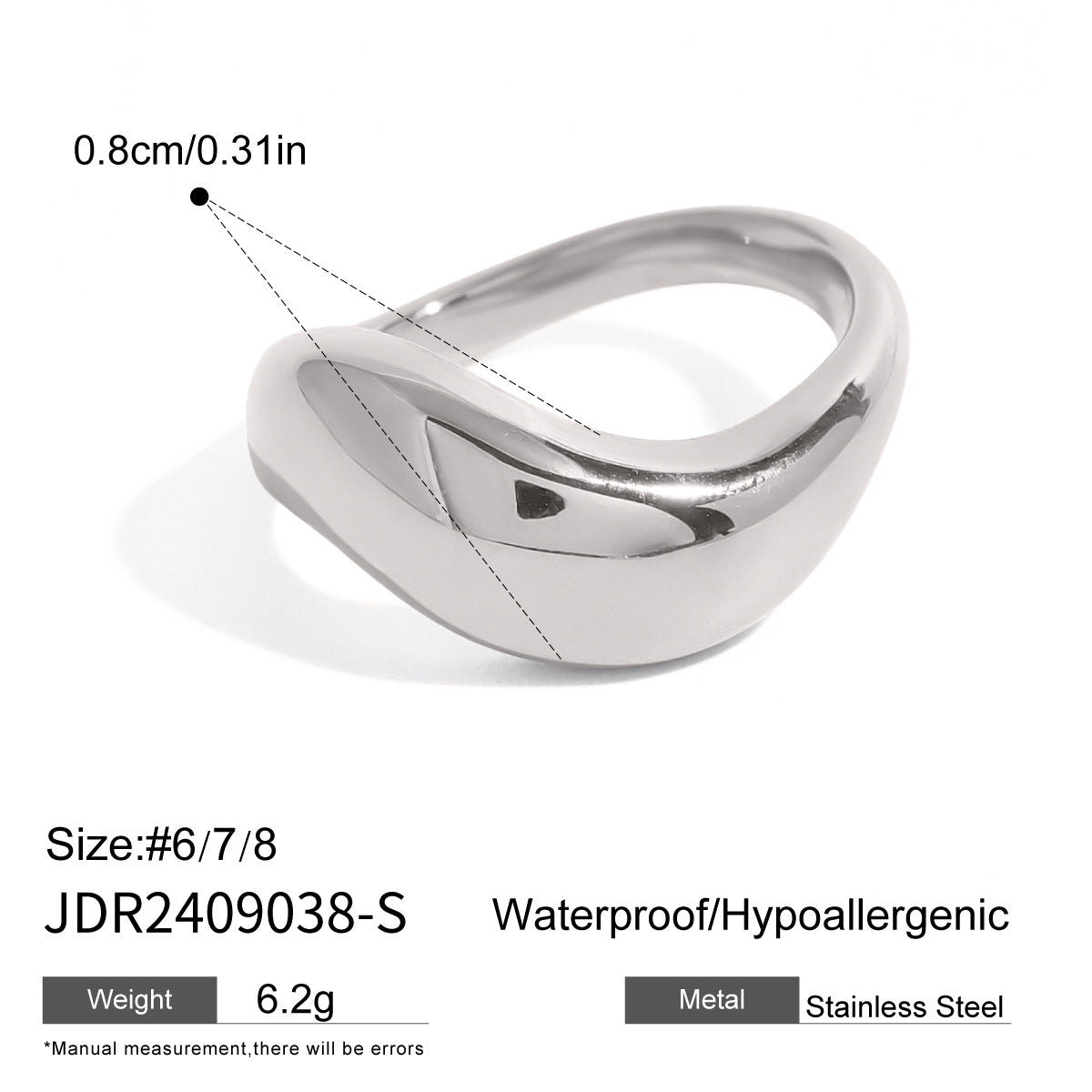 18K Gold-Plated & Silver-Tone Chunky Twisted Statement Rings | Stainless Steel Folded Texture Wide Band Rings | Trendy INS-Style Minimalist Bold Jewelry for Women | Versatile Daily Wear & Party Stackable Rings