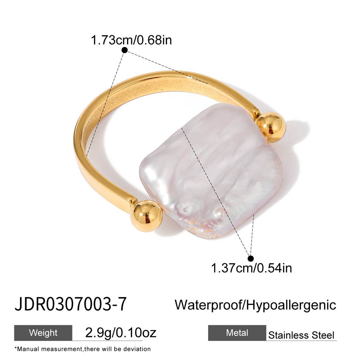 Gold Baroque Pearl Multi-Style Stackable Ring Set - Irregular Pearl (Open/Closed Band) Statement Jewelry for Women