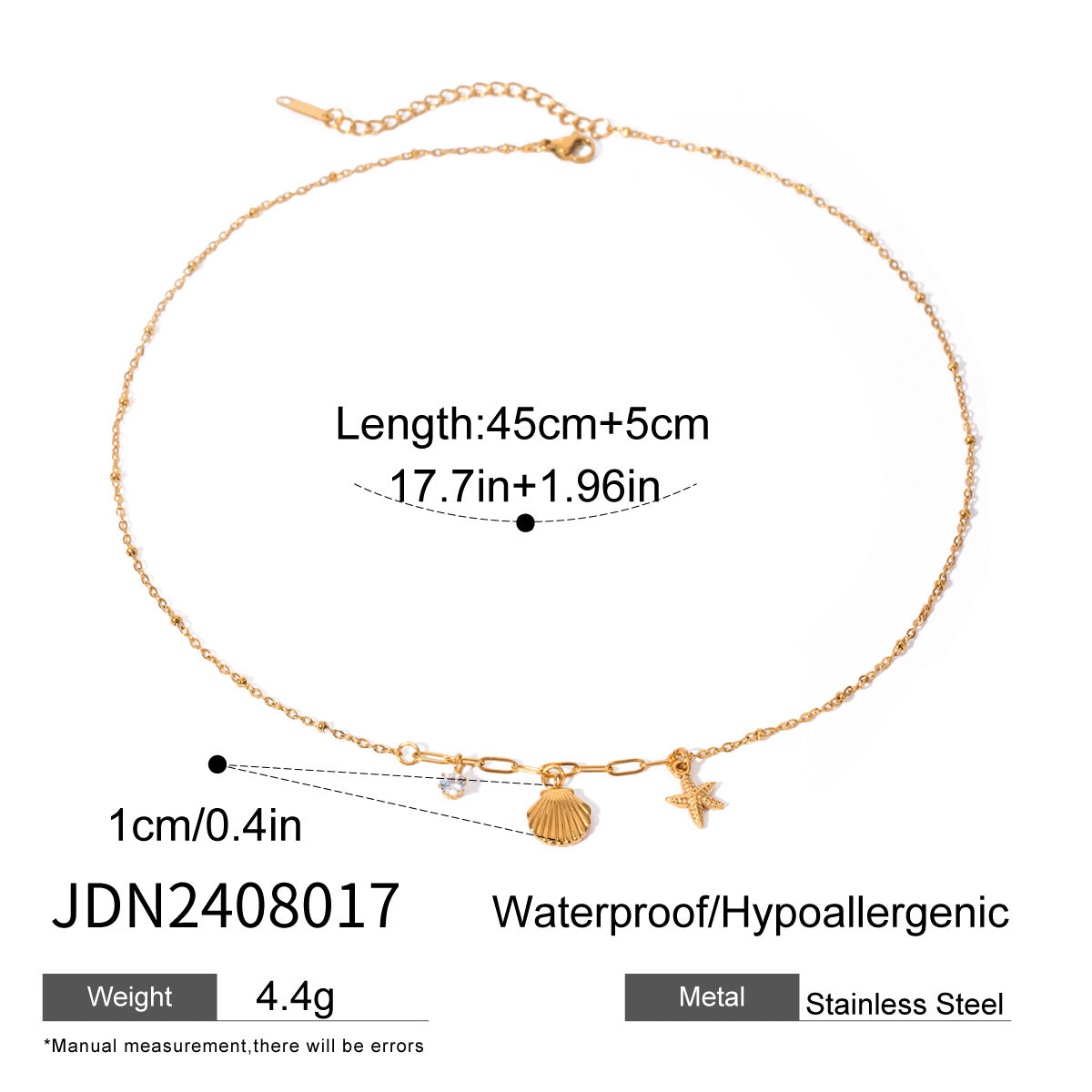 Gold Layered Boho Necklaces Set - Flower/Colorful Gem/Starfish/Pearl Charms | Summer Casual Statement Jewelry for Women