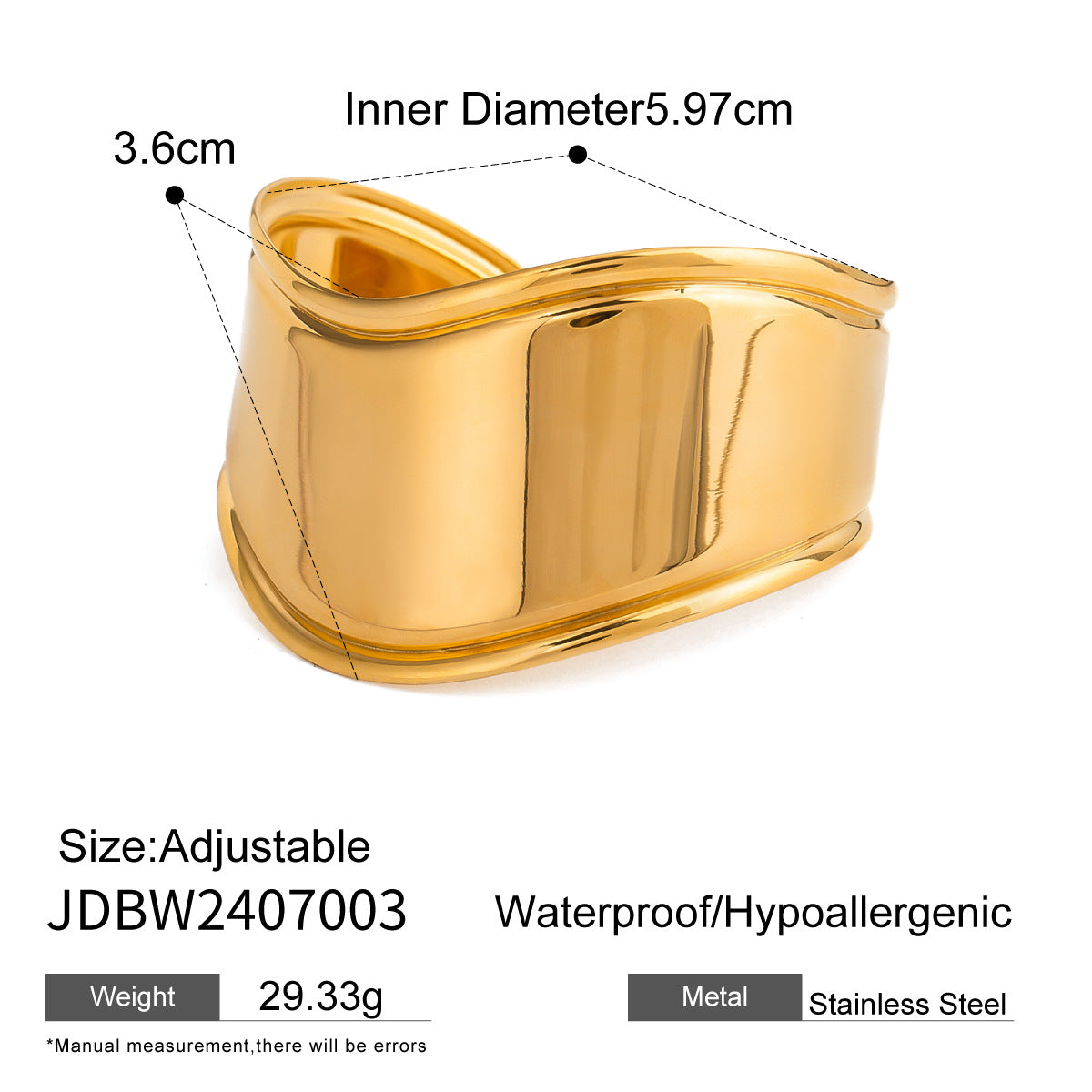 Gold Hammered & Glossy Bracelet Set - Stackable Bold Cuffs | INS-Style 18k Gold Tone Daily/Brunch Wrist Jewelry for Women