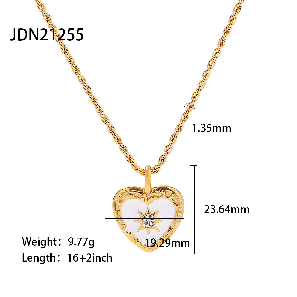 Gold Multi-Style Heart Pendant Necklace Set - CZ Gem Pearl Chain Statement Jewelry for Women
