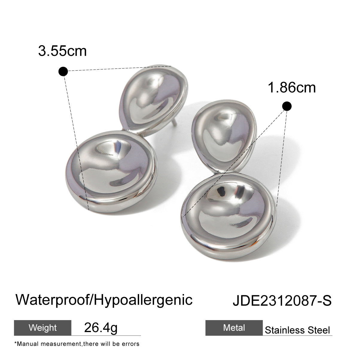 Gold Irregular Frame Gem Stud Earring Set - White/Green/Black Stone Accents | Modern Bold Daily/Brunch Jewelry for Women (Glossy Textured Gold Borders)