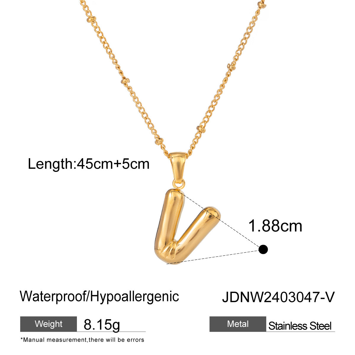 Gold 3D Playful Letter Pendant Necklace Set - Customizable Layered Initial Jewelry for Women (DIY Name/Word Styling, Daily/Casual Wear)