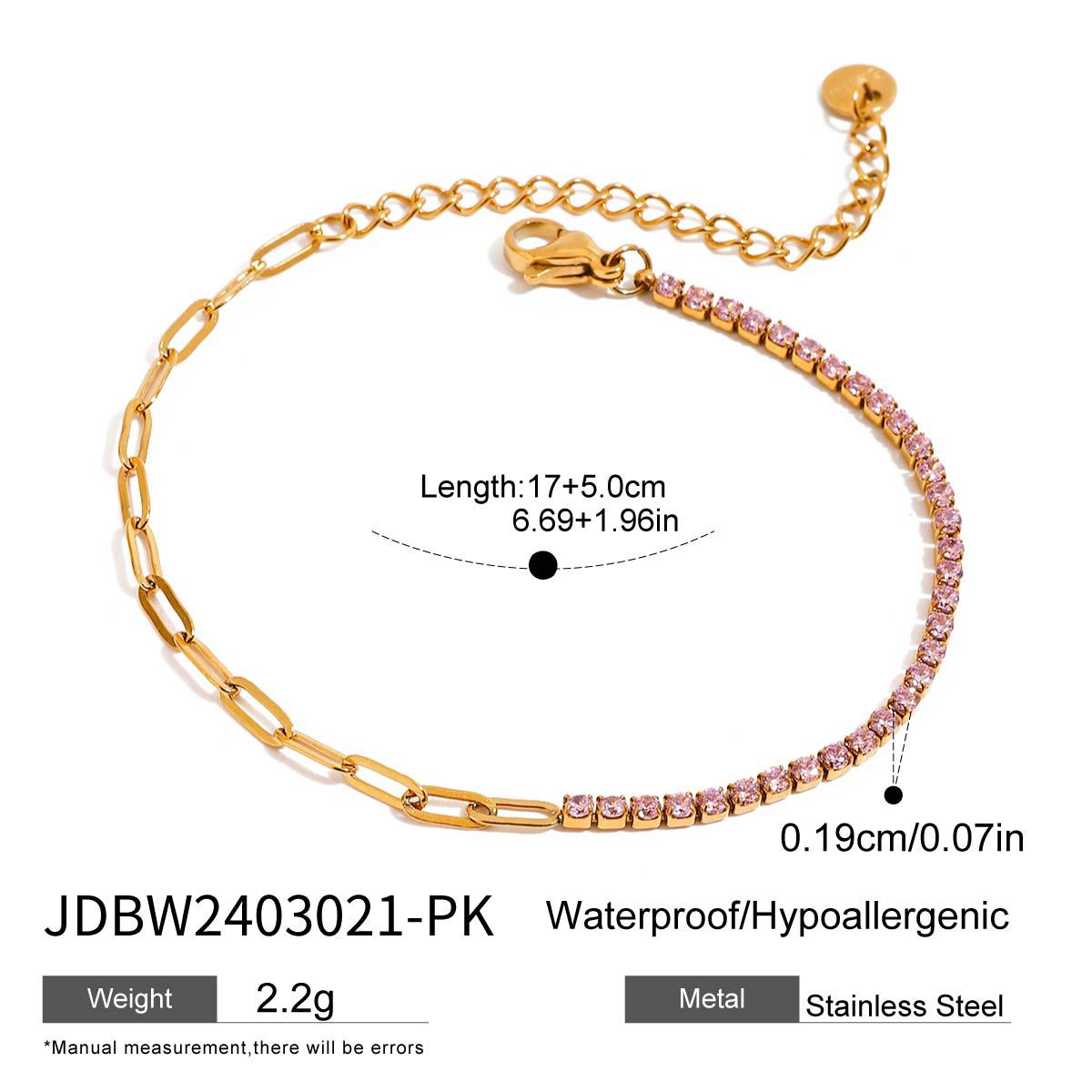 18k Gold Tone Bracelet Set - Star/Pink Crystal/Heart Designs | INS-Style Stackable Daily/Brunch Wrist Jewelry for Women