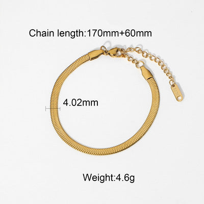 Gold Multi-Chain Bracelet Set - Cuban/Snake/Bar Link Designs | 18k Gold Tone INS-Style Stackable Daily/Brunch Wrist Jewelry for Women