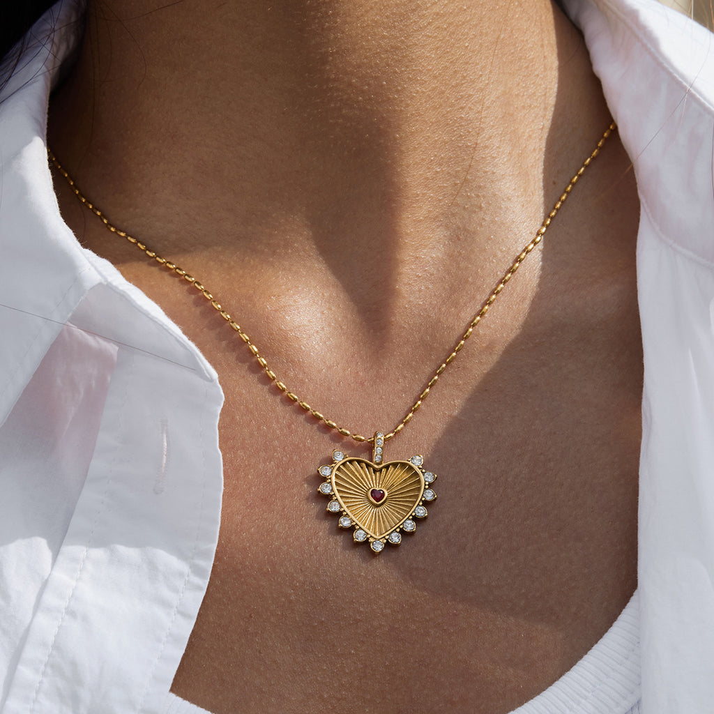 18k Gold Tone Double Layer Necklace Set - Heart Crystal Pendant & Snake Chain Choker | INS-Style Daily/Brunch Neck Jewelry for Women