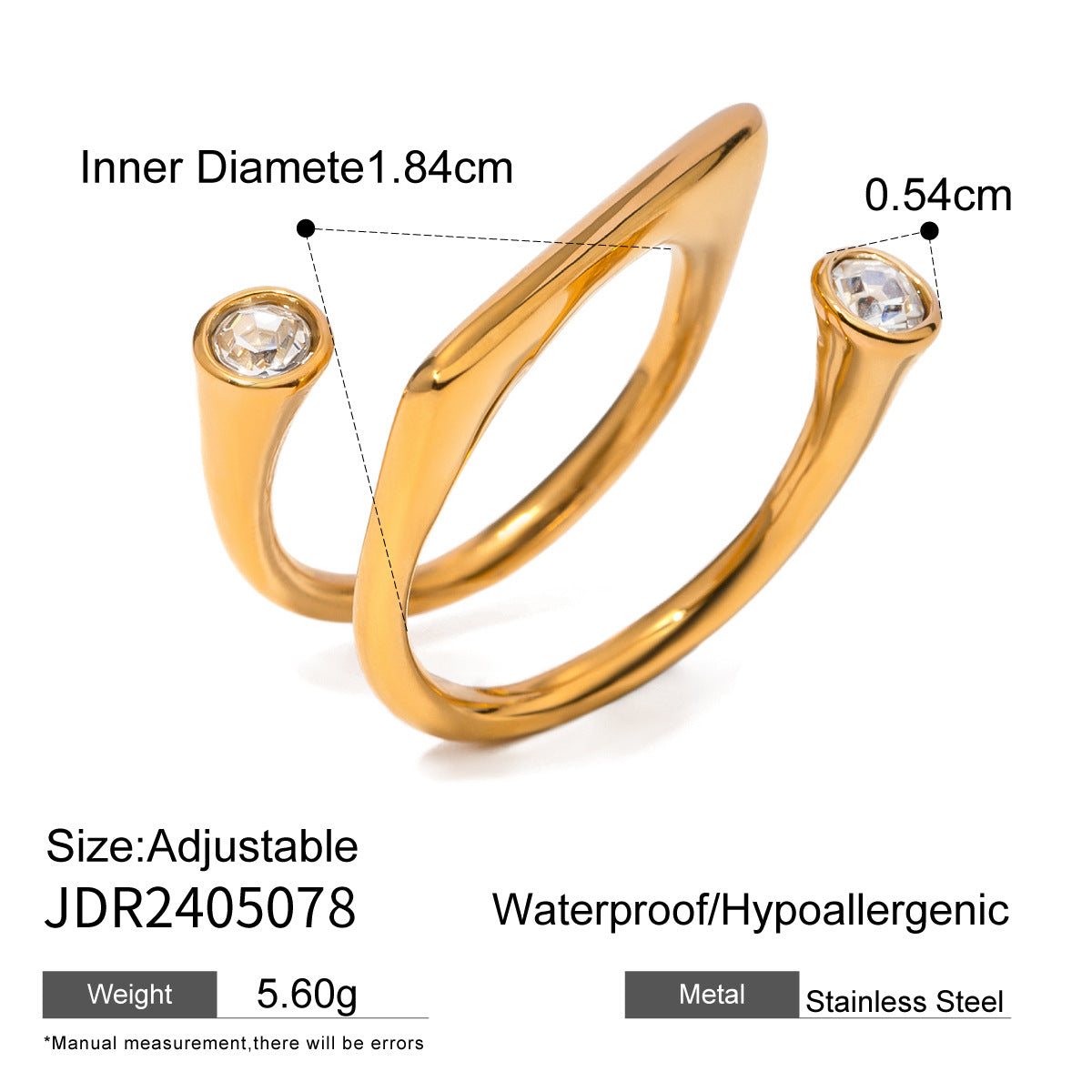 Gold Crystal Ring Set - Heart/Star/Multi-Stone Designs | 18k Gold Tone INS-Style Stackable Daily/Brunch Finger Jewelry for Women