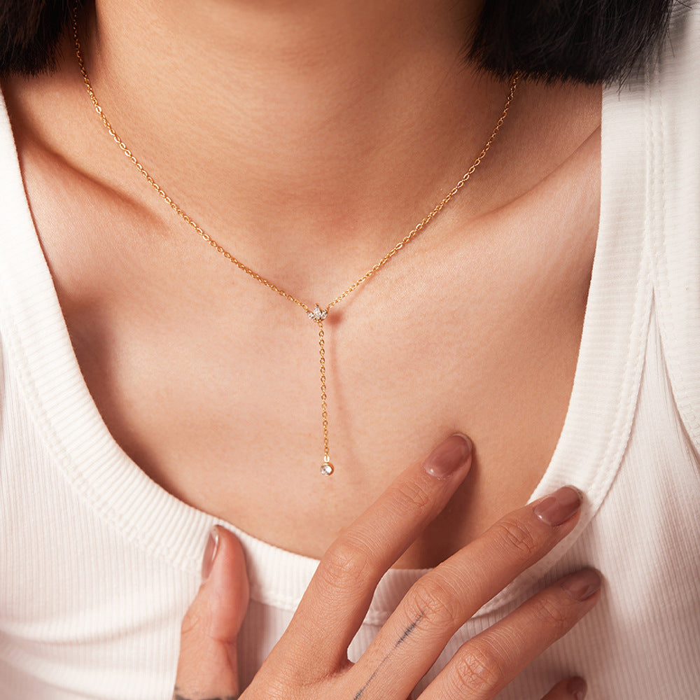 Gold Lariat Necklace Set - Multi-Style Gem/Star/Crystal Accents | INS-Style 18k Gold Tone Daily/Brunch Neck Jewelry for Women