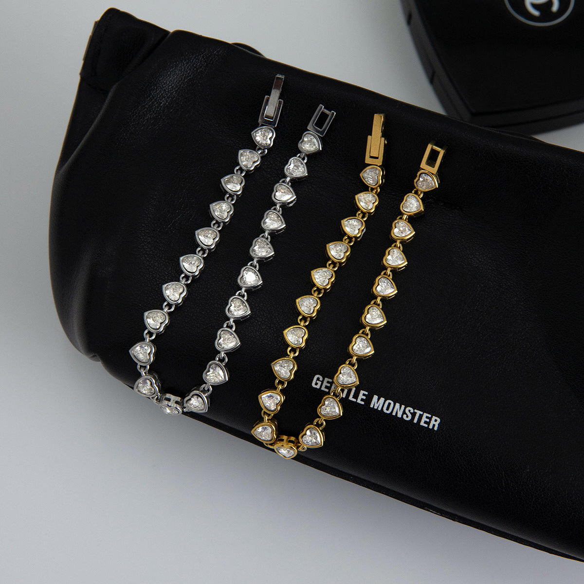 18k Gold/Silver Tone Crystal Bracelet Set - Heart/Round Accents | INS-Style Stackable Daily/Brunch Wrist Jewelry for Women