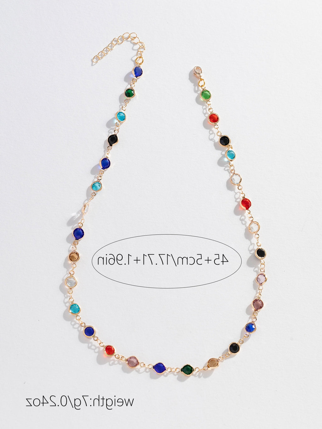 18k Gold Tone Multi-Layer Jewelry Set - Colorful Gem Necklace & Bracelet | INS-Style Daily/Brunch Accessories for Women