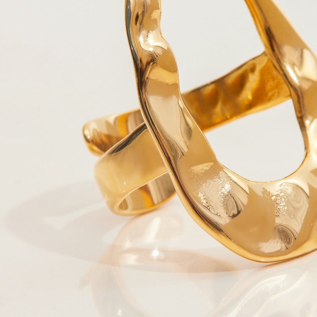 Gold 18k Tone Ring Set - Pearl/Irregular/Sculpted Designs | INS-Style Stackable Daily/Brunch Finger Jewelry for Women