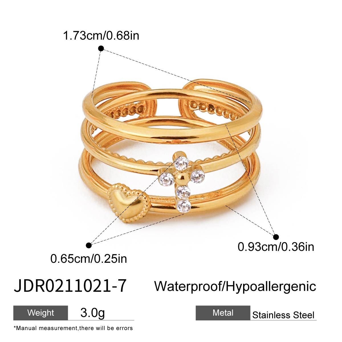 Gold Multi-Layered Stackable Ring Set - Flower/Sun/Gem Accents | Boho Glam Statement Jewelry for Women