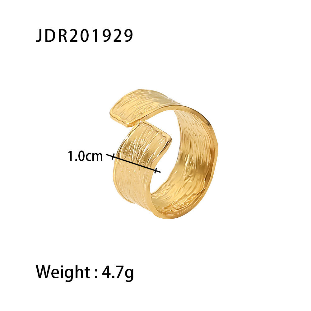 18k Gold Tone Stackable Ring Set - Floral/Irregular/Chain Designs | INS-Style Daily/Brunch Finger Jewelry for Women