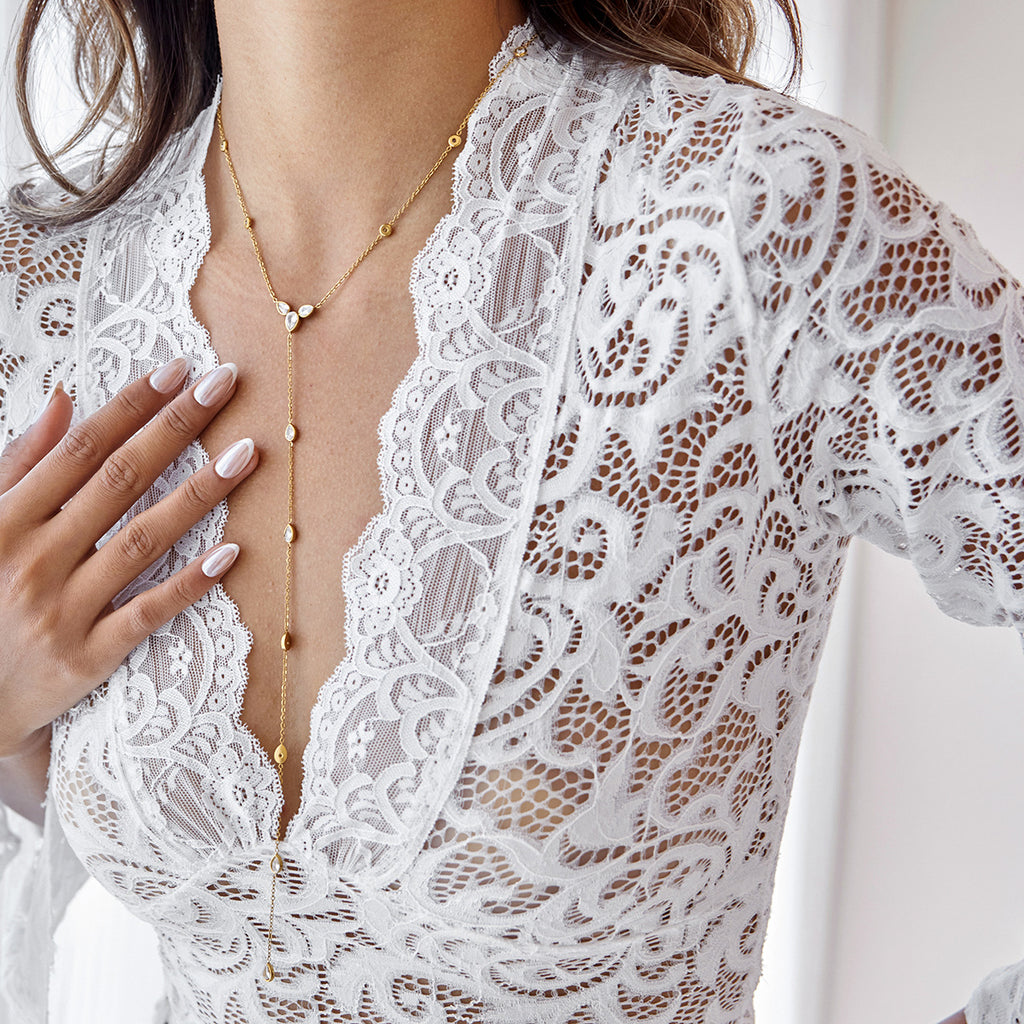 Gold Lariat Necklace Set - Multi-Style Gem/Star/Crystal Accents | INS-Style 18k Gold Tone Daily/Brunch Neck Jewelry for Women