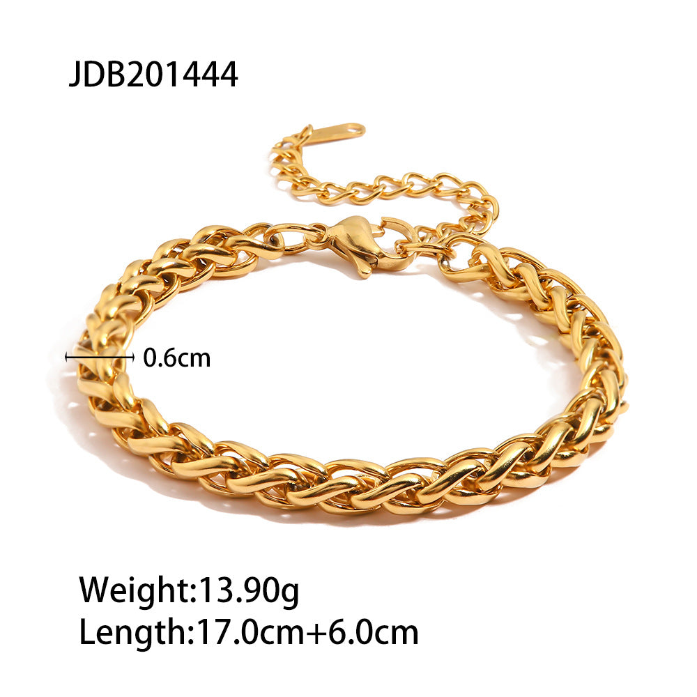 Gold Multi-Chain Bracelet Set - Cuban/Snake/Bar Link Designs | 18k Gold Tone INS-Style Stackable Daily/Brunch Wrist Jewelry for Women