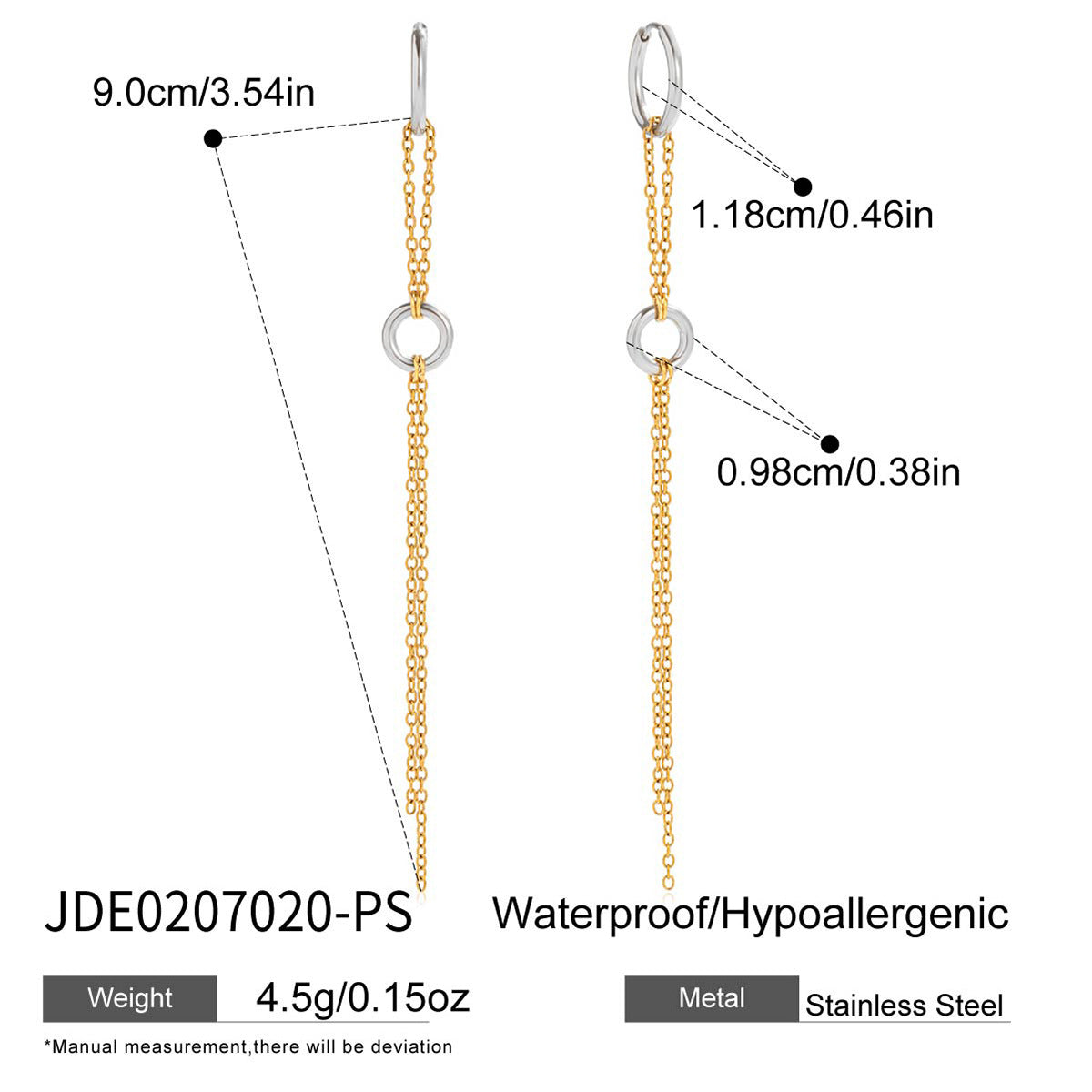 Gold Hoop Tassel CZ Dangle Earrings - Minimalist Long Chain Statement Jewelry for Women
