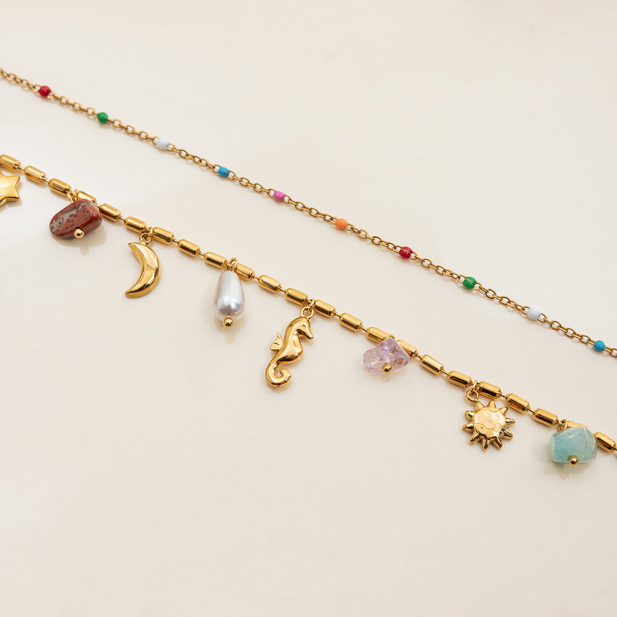 Gold Irregular Frame Baroque Pearl Jewelry Set - Necklace, Ring & Earrings | Organic Luxury Statement Accessories for Women (Daily/Brunch/Formal Wear)