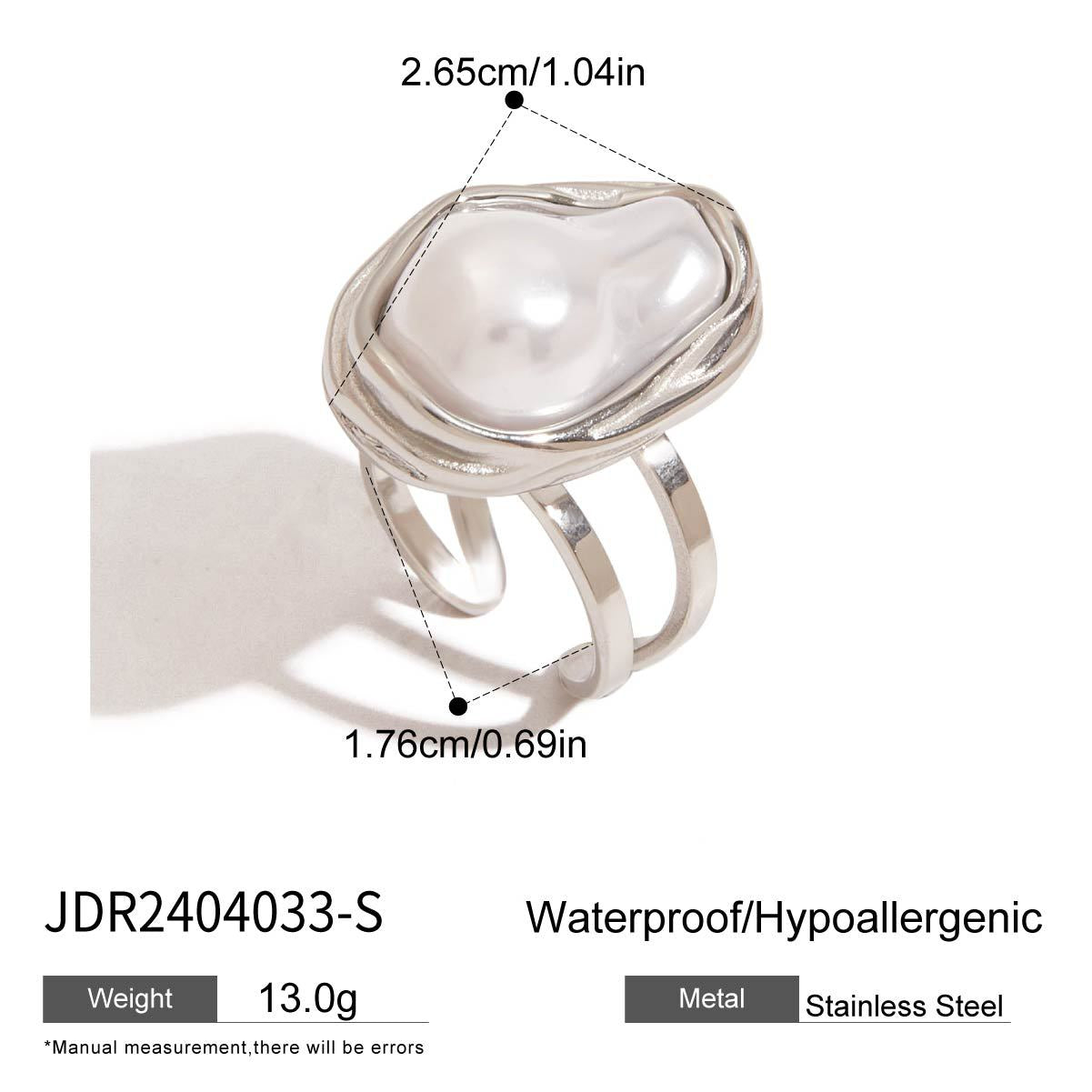 Gold Baroque Pearl Multi-Style Stackable Ring Set - Irregular Pearl (Open/Closed Band) Statement Jewelry for Women