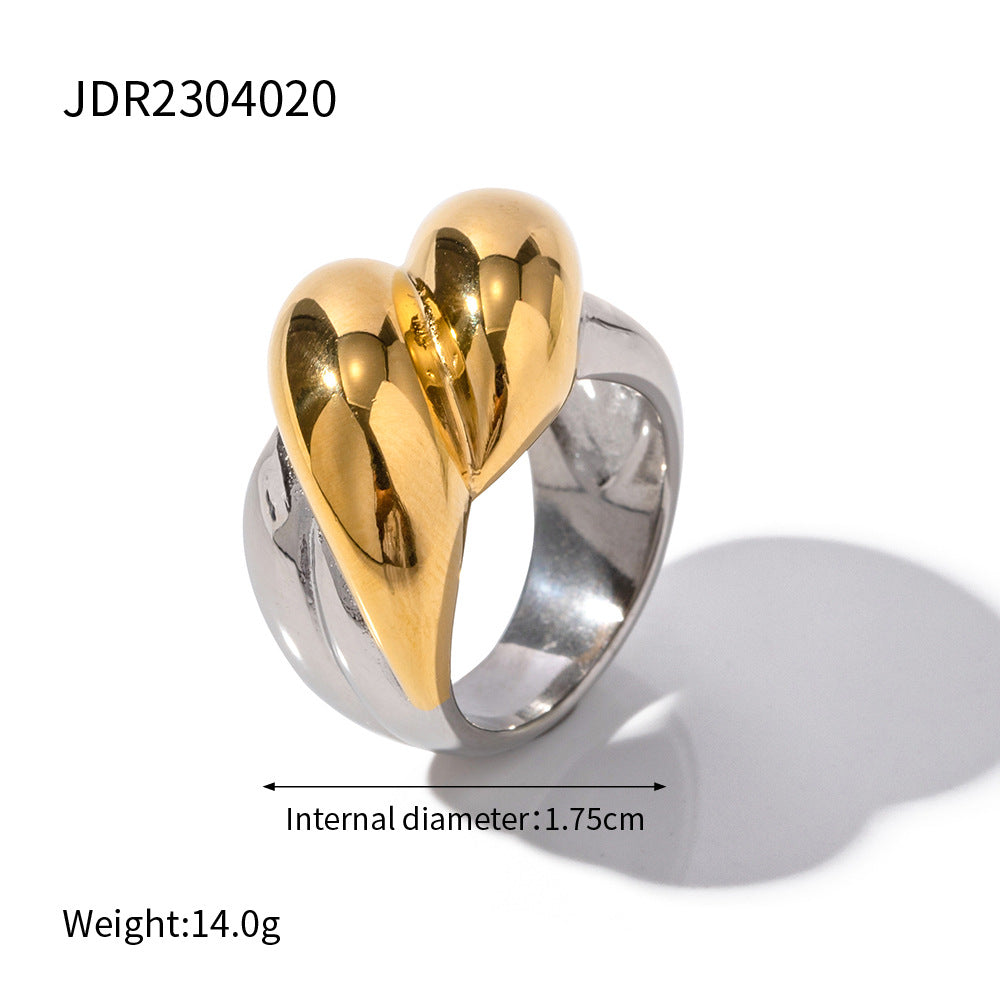 Gold & Silver Sculptural Ring Set - Irregular Modern Shapes | INS-Style Stackable Daily/Brunch Finger Jewelry for Women