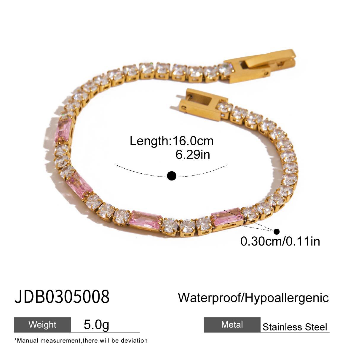 18k Gold Tone Bracelet Set - Star/Pink Crystal/Heart Designs | INS-Style Stackable Daily/Brunch Wrist Jewelry for Women