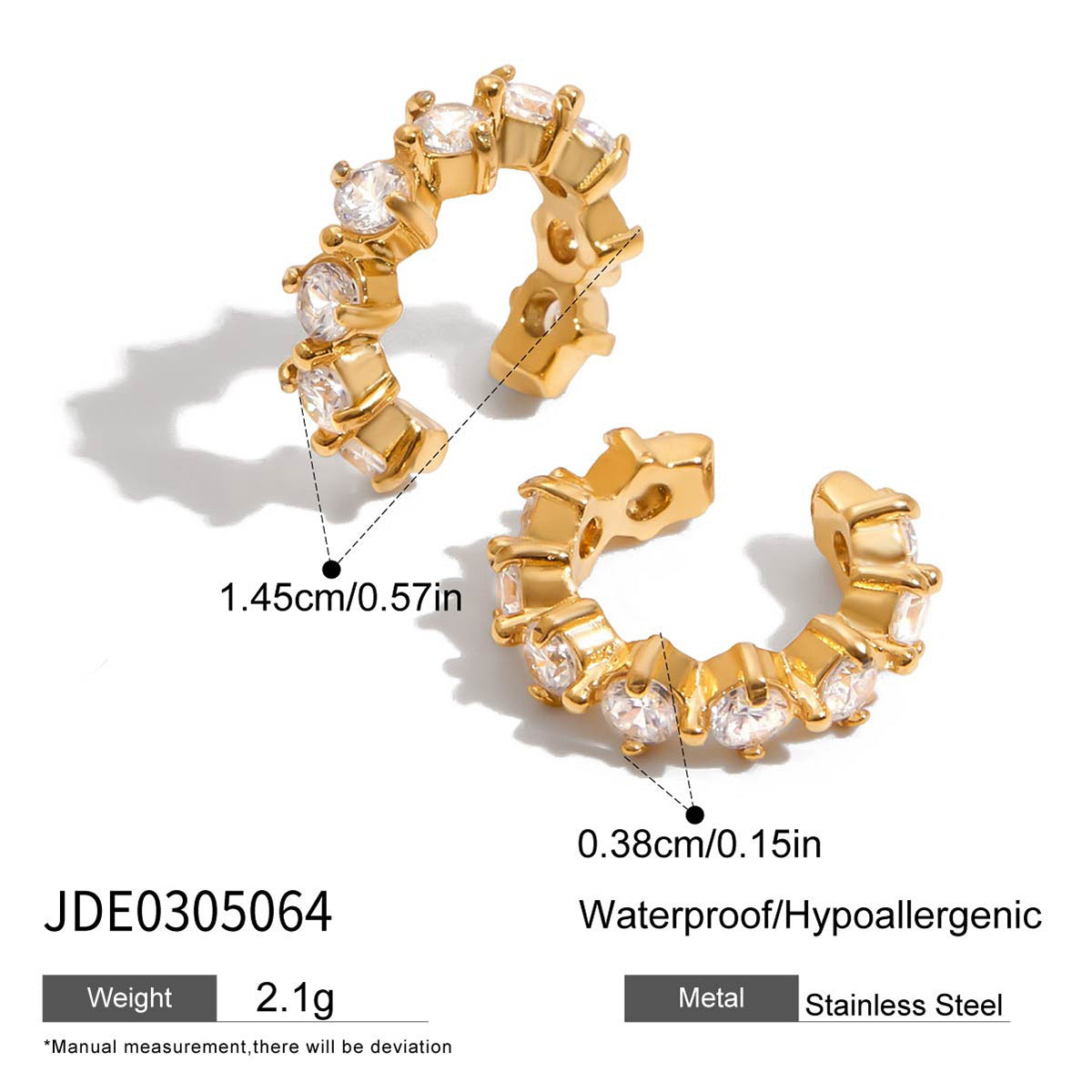 Gold Multi-Style Stackable Hoop Earring Set - CZ-Accented Textured Statement Jewelry for Women