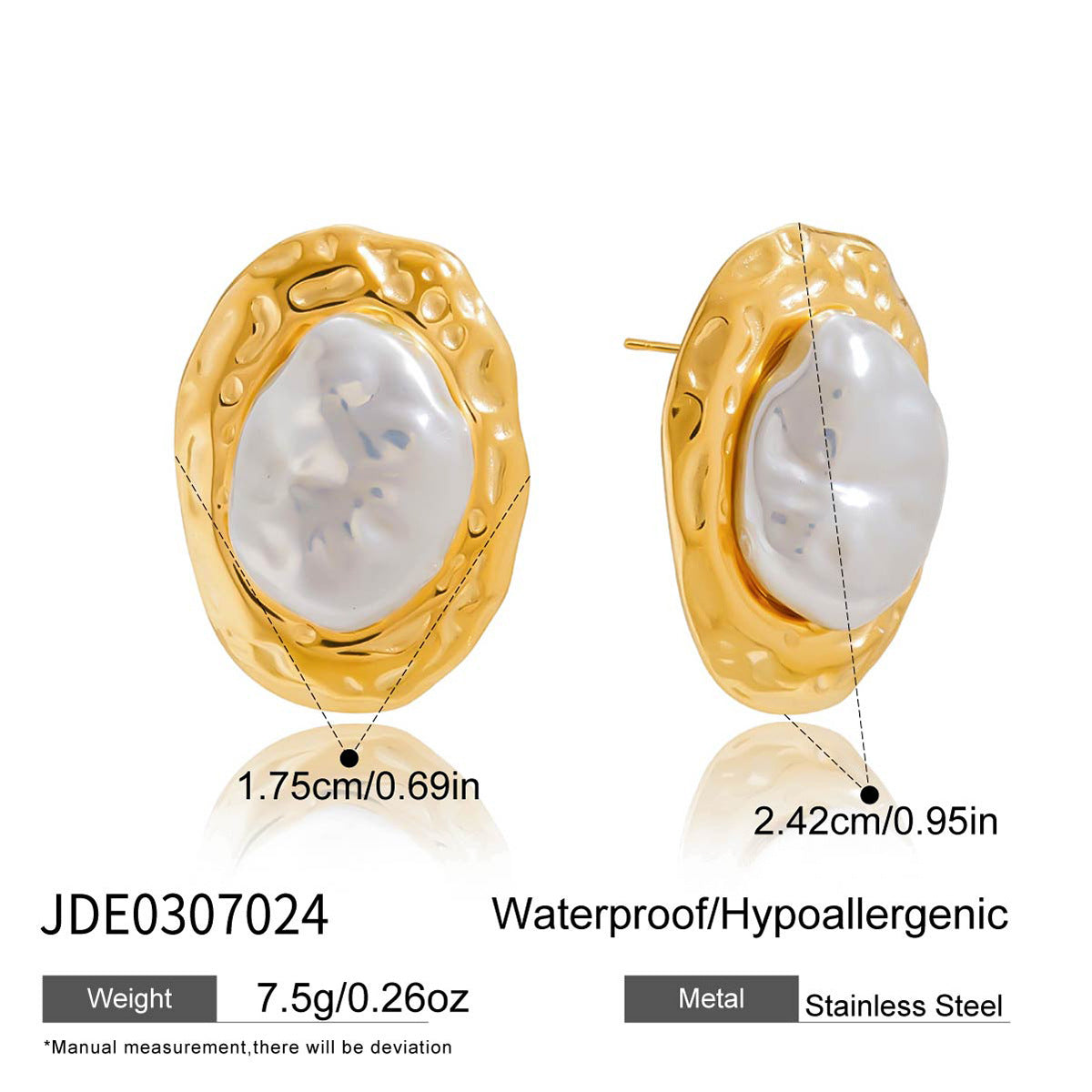 Gold Floral & Pearl Earring Set - Multi-Style Blossom/Leaf/Geometric Designs | Retro Elegant Daily/Brunch Jewelry for Women (Glossy Gold + Pearl/Floral Accents)
