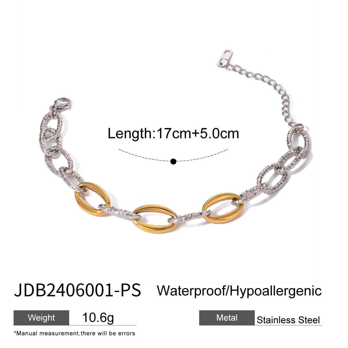 Gold & Silver Multi-Chain Bracelet Set - Oval/Twist/Link Chain Designs | Modern Layered Wrist Jewelry for Women (Daily/Brunch/Casual Wear)