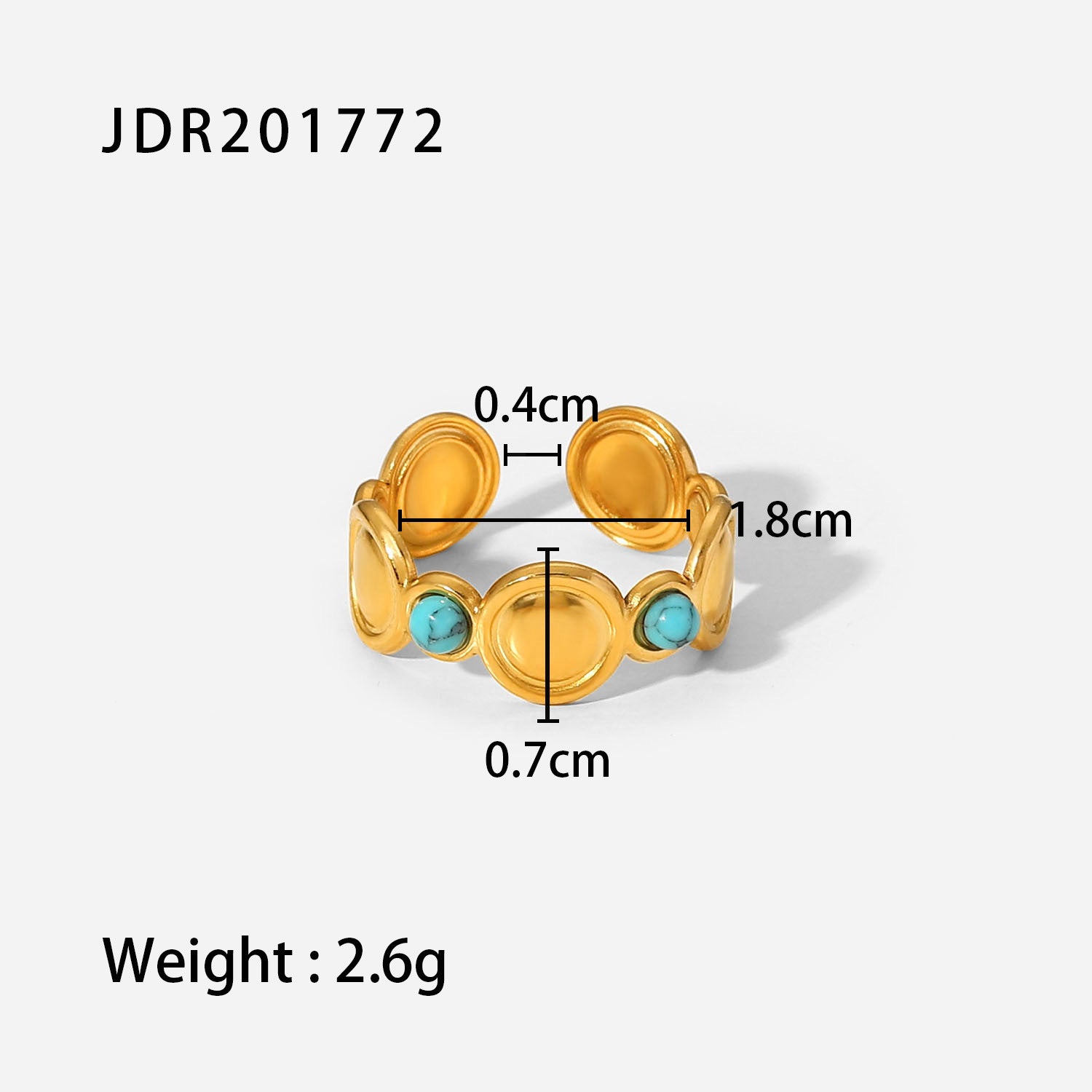 Gold Gemstone Statement Ring Set - Turquoise/Malachite/Tiger Eye | Retro Boho Stackable Daily/Brunch Finger Jewelry for Women