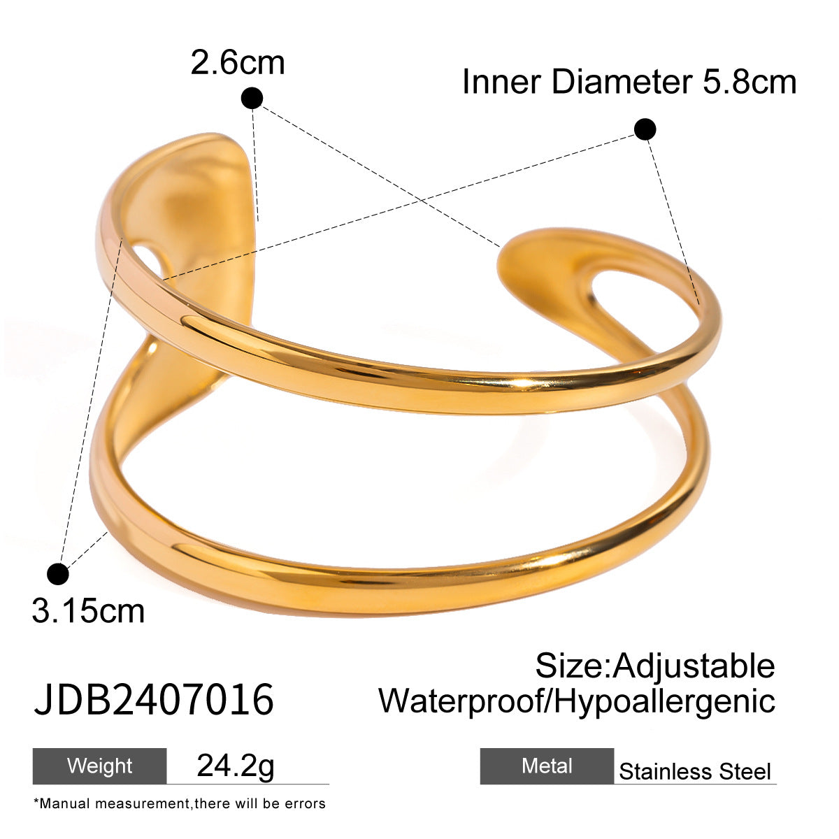 Gold Hammered & Glossy Bracelet Set - Stackable Bold Cuffs | INS-Style 18k Gold Tone Daily/Brunch Wrist Jewelry for Women