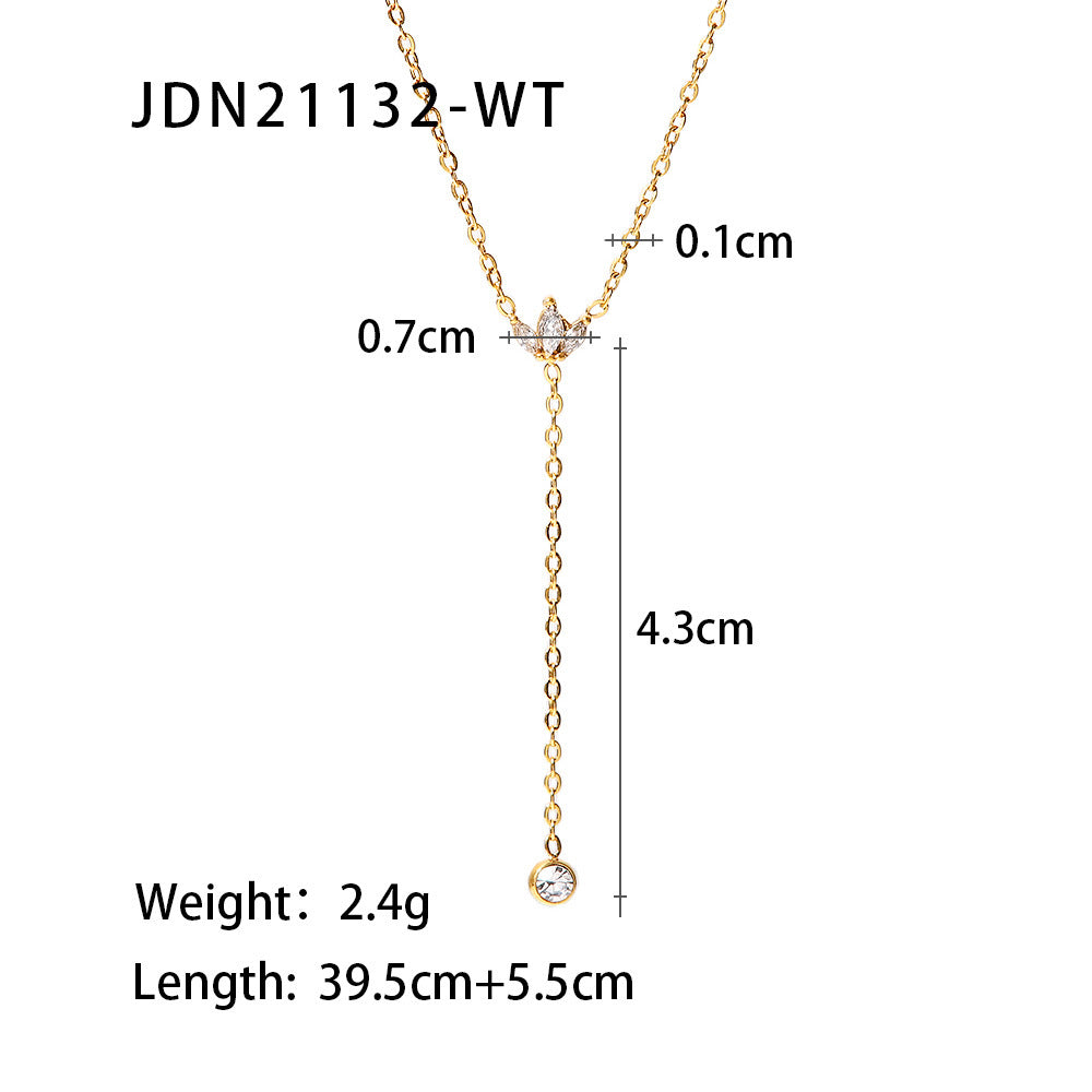 Gold Lariat Necklace Set - Multi-Style Gem/Star/Crystal Accents | INS-Style 18k Gold Tone Daily/Brunch Neck Jewelry for Women