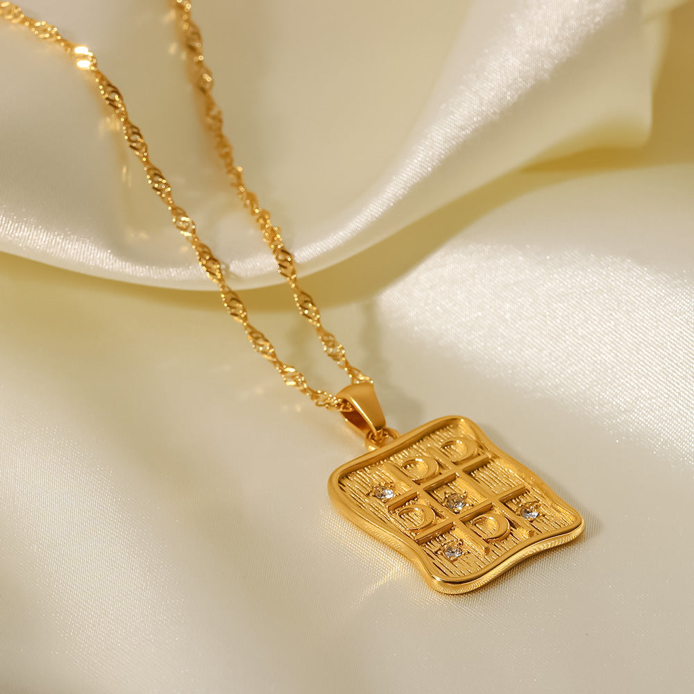 18K Gold-Plated Celestial & Heart Pendant Necklaces Set | Mother-of-Pearl & Crystal-Accented Retro Mystic Jewelry | INS-Style Layered Dainty Necklaces for Women | Versatile Daily Wear & Party Layering Accessories