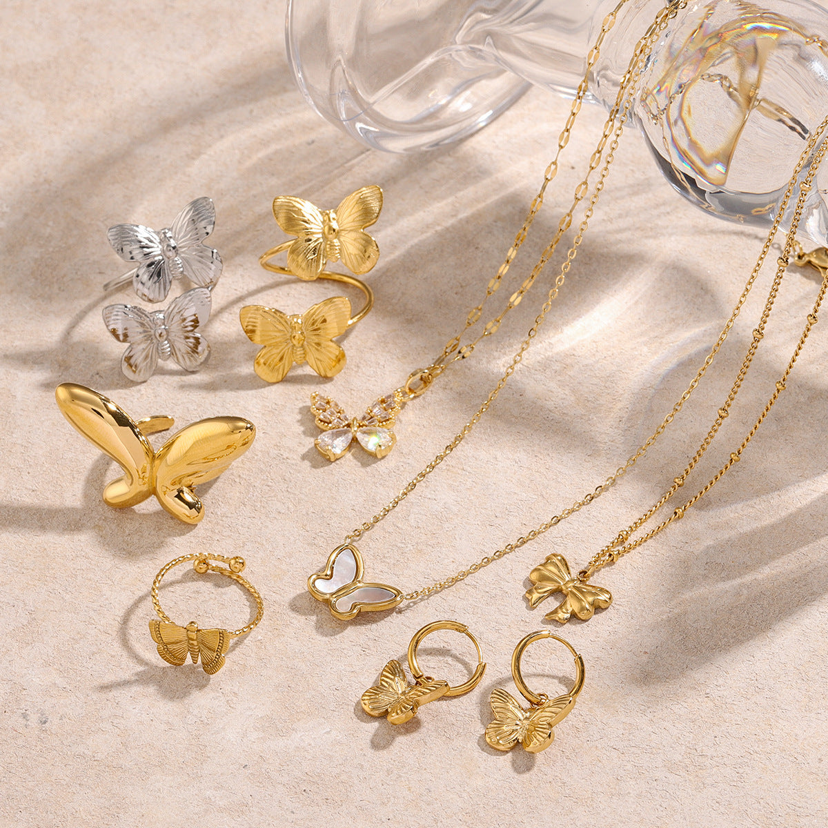 Gold Celestial Heart Angel Necklace Set - Vintage-Inspired Multi-Style Dainty Necklaces for Women