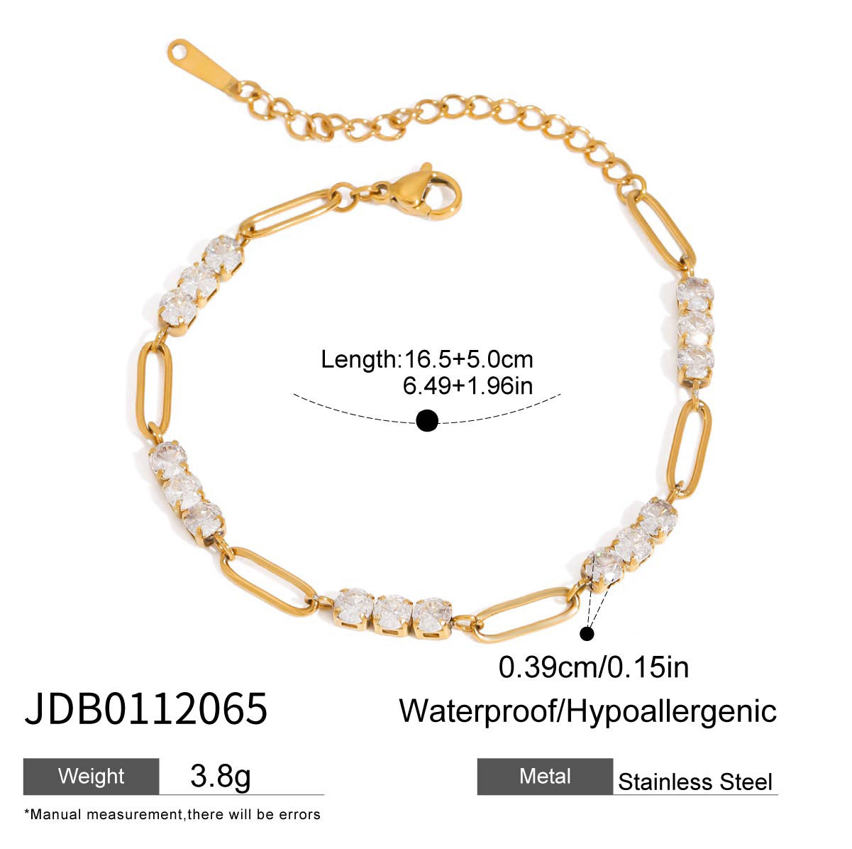 18k Gold/Silver Tone Crystal Bracelet Set - Heart/Round Accents | INS-Style Stackable Daily/Brunch Wrist Jewelry for Women