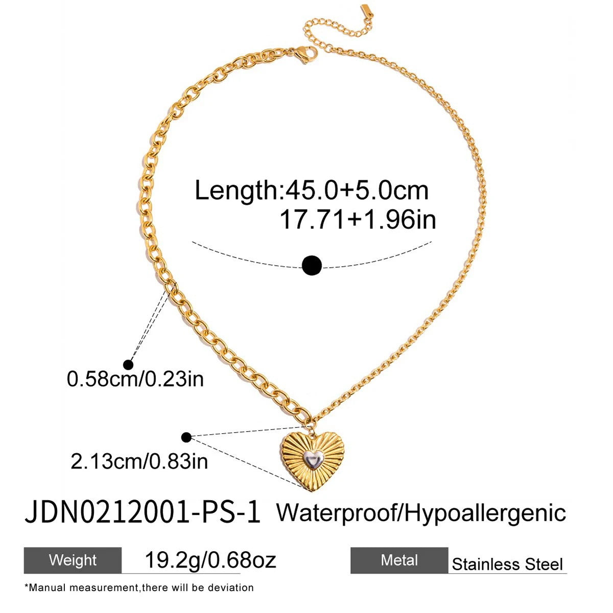 Gold Multi-Style Heart Pendant Necklace Set - CZ Gem Pearl Chain Statement Jewelry for Women