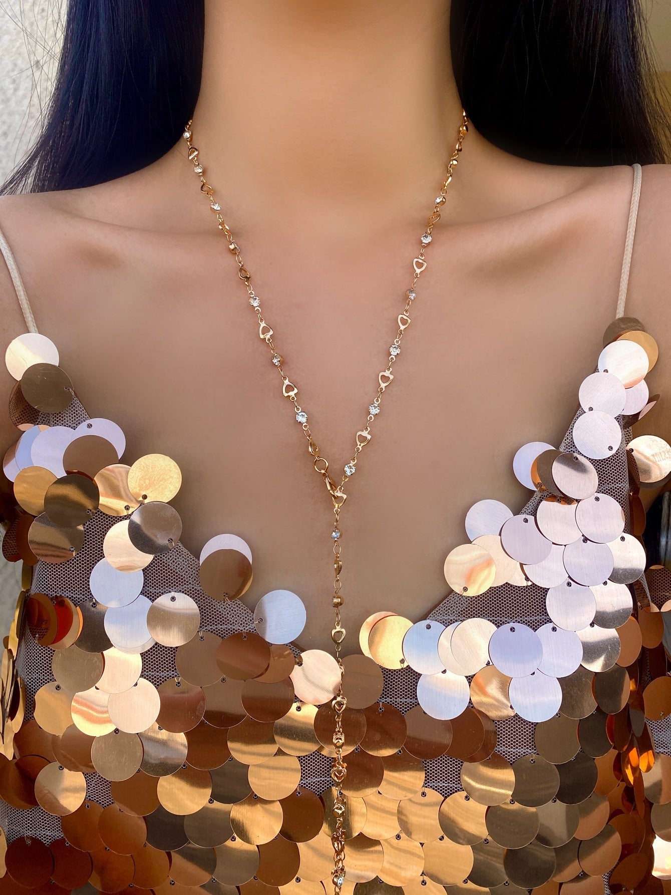 18k Gold Tone Multi-Layer Jewelry Set - Colorful Gem Necklace & Bracelet | INS-Style Daily/Brunch Accessories for Women