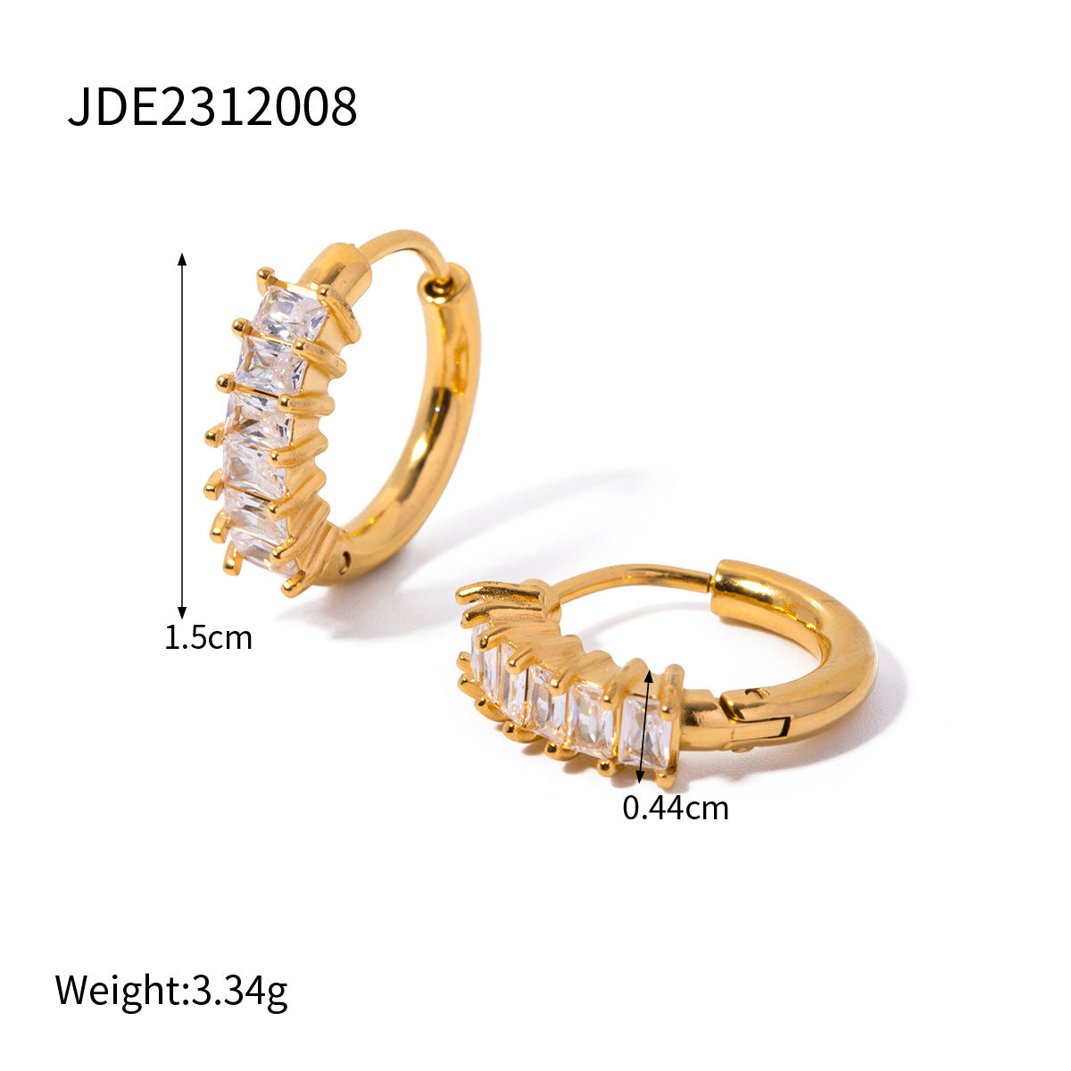 Gold Multi-Style Stackable Hoop Earring Set - CZ-Accented Textured Statement Jewelry for Women