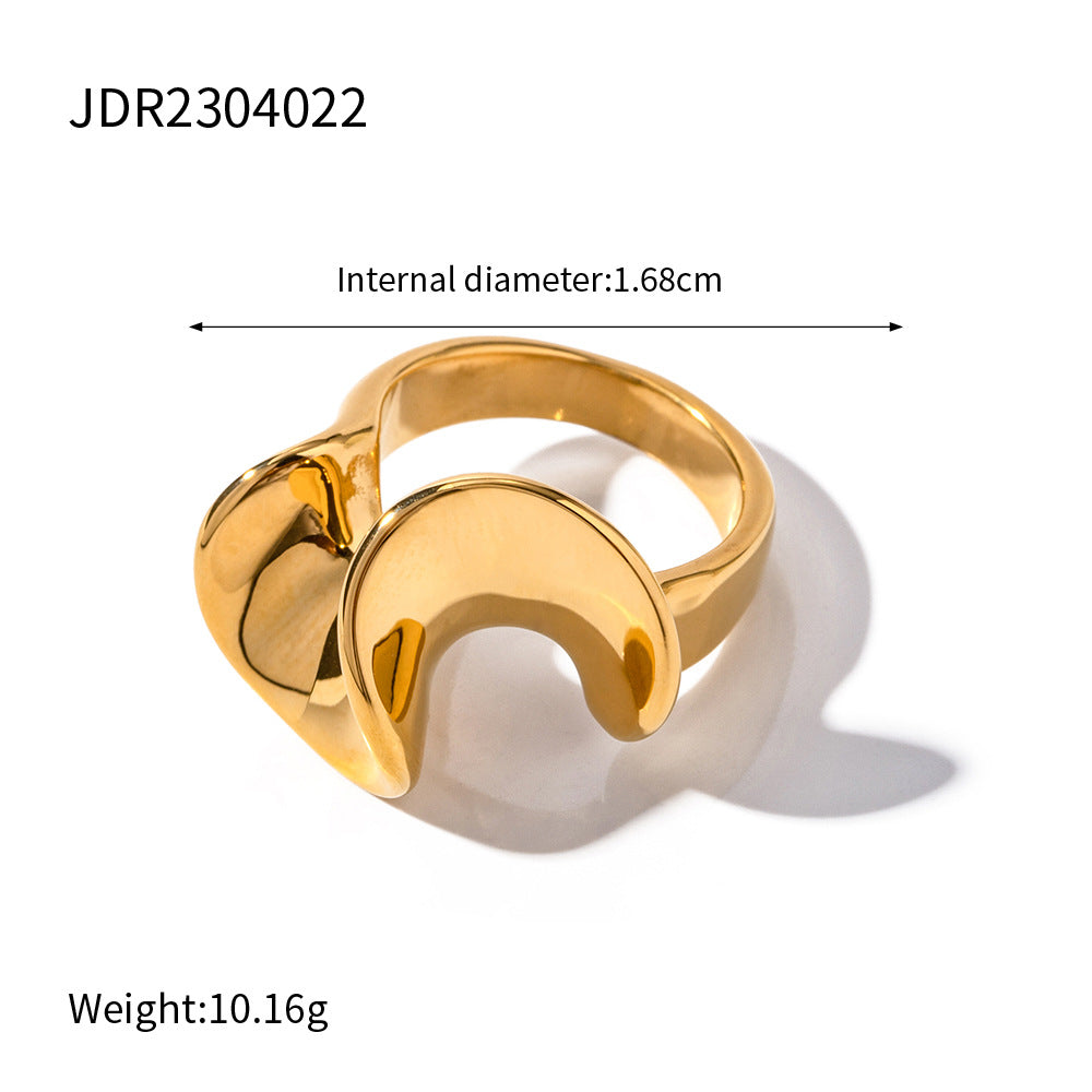 Gold & Silver Sculptural Ring Set - Irregular Modern Shapes | INS-Style Stackable Daily/Brunch Finger Jewelry for Women