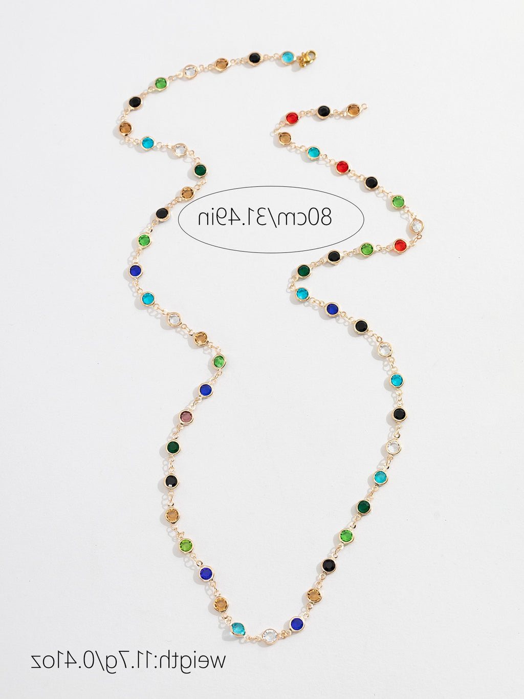 18k Gold Tone Multi-Layer Jewelry Set - Colorful Gem Necklace & Bracelet | INS-Style Daily/Brunch Accessories for Women