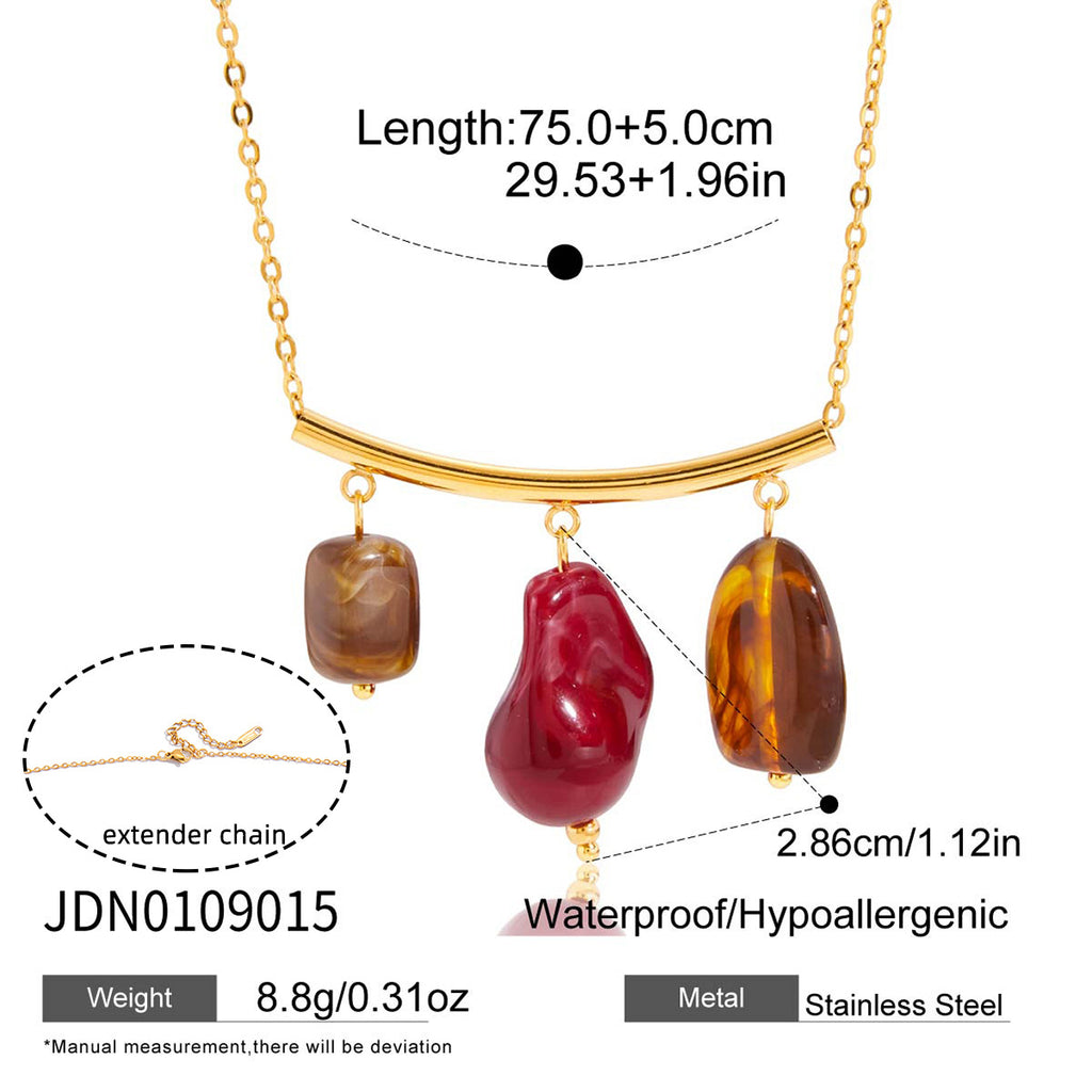 Gold Layered Retro Gem Necklace Set - Pearl/Heart/Leaf/Coin Charms | Vintage Luxury Statement Jewelry for Women (Daily/Party Wear)