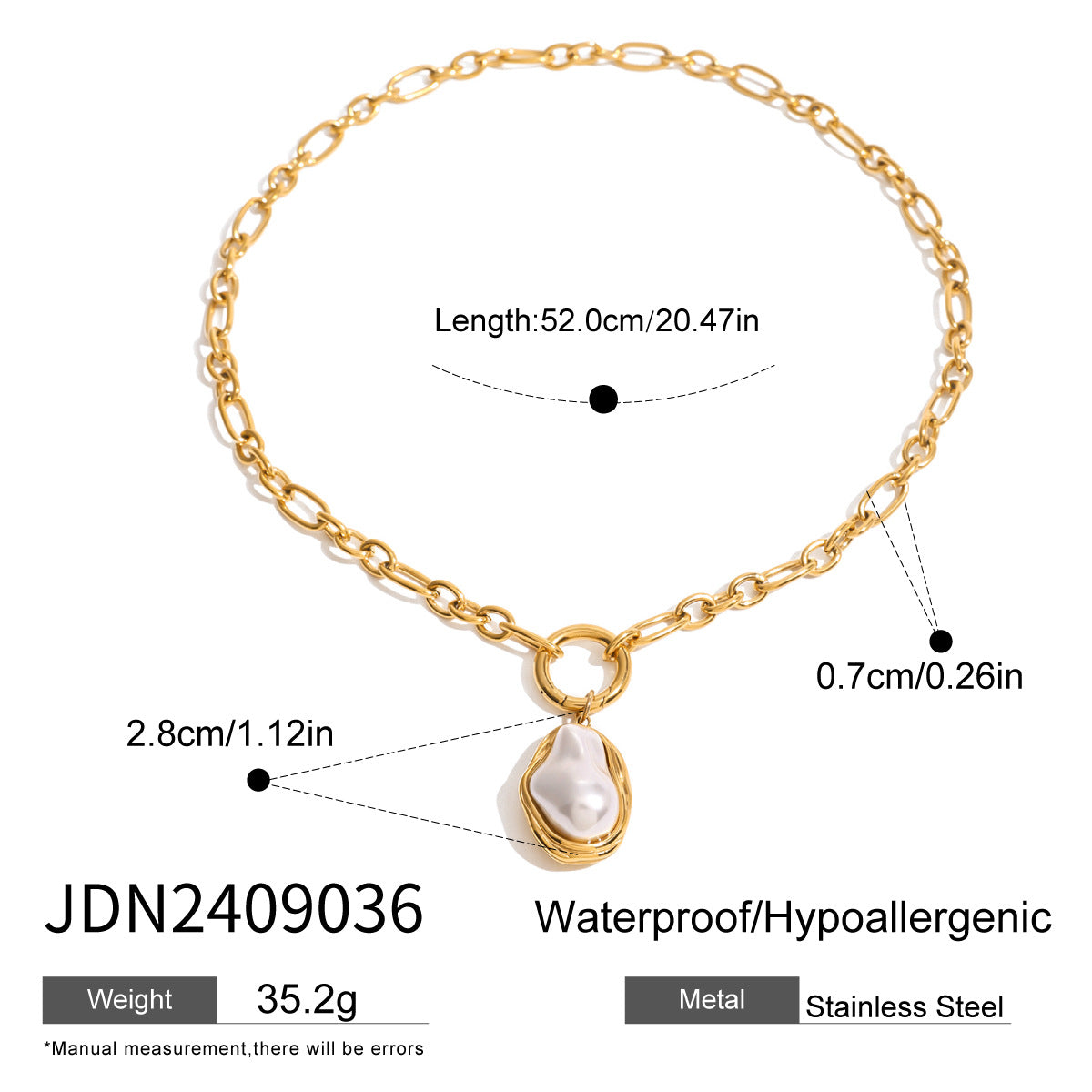 Gold Irregular Frame Baroque Pearl Jewelry Set - Necklace, Ring & Earrings | Organic Luxury Statement Accessories for Women (Daily/Brunch/Formal Wear)